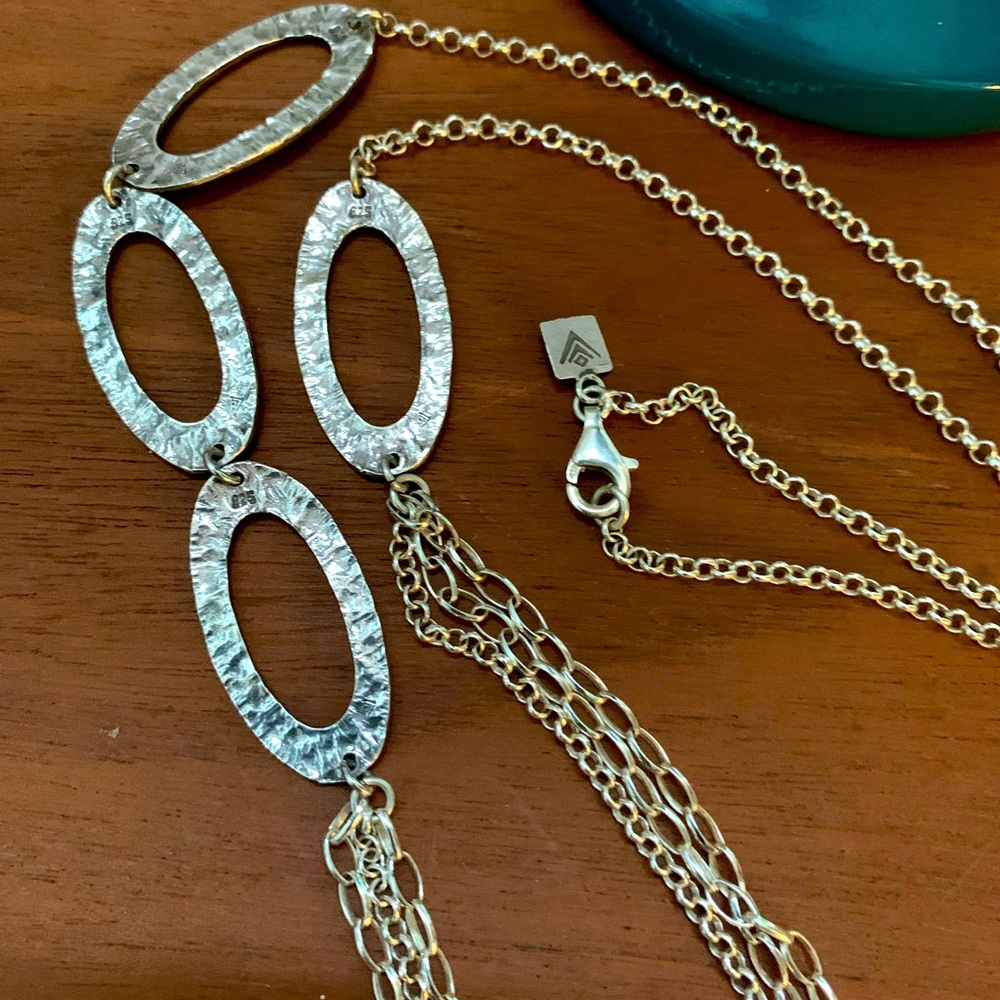 Silpada asymmetrical long sterling silver necklace